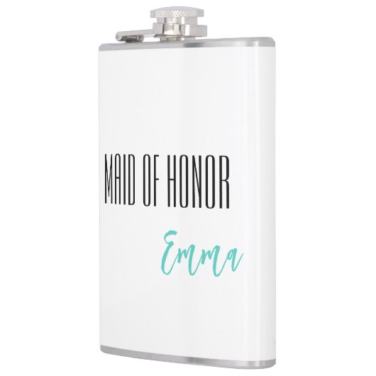 Eigen naam gemaakt van erlenmeyer heupfles (Links)