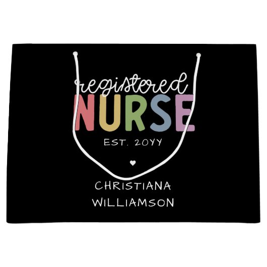 Eigen naam geregistreerd zuster RN Verpleeglijk Af Groot Cadeauzakje (Voorkant)