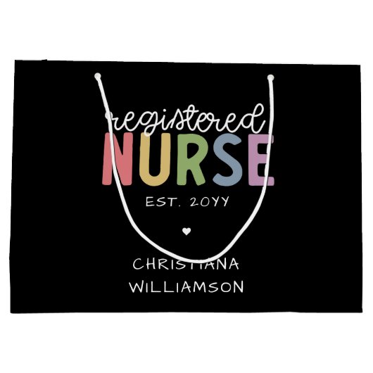 Eigen naam geregistreerd zuster RN Verpleeglijk Af Groot Cadeauzakje (Achterkant)