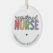 Eigen naam geregistreerd zuster RN Verpleeglijk Af Keramisch Ornament (Rechts)