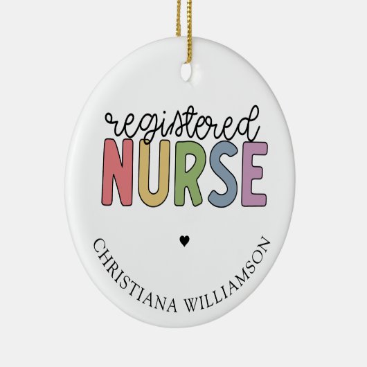 Eigen naam geregistreerd zuster RN Verpleeglijk Af Keramisch Ornament (Rechts)