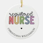 Eigen naam geregistreerd zuster RN Verpleeglijk Af Keramisch Ornament (Voorkant)