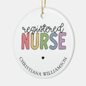 Eigen naam geregistreerd zuster RN Verpleeglijk Af Keramisch Ornament (Links)