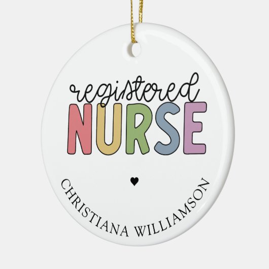 Eigen naam geregistreerd zuster RN Verpleeglijk Af Keramisch Ornament (Links)