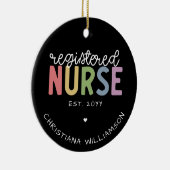 Eigen naam geregistreerd zuster RN Verpleeglijk Af Keramisch Ornament (Rechts)