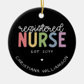 Eigen naam geregistreerd zuster RN Verpleeglijk Af Keramisch Ornament (Voorkant)