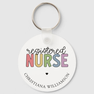 Eigen naam geregistreerd zuster RN Verpleeglijk Af Sleutelhanger