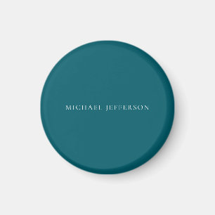 Eigen naam gewoon donker teal kleur gepersonalisee magneet