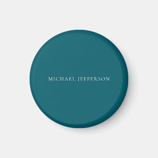 Eigen naam gewoon donker teal kleur gepersonalisee magneet (Voorkant)