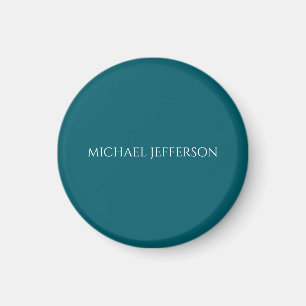 Eigen naam gewoon donker teal kleur gepersonalisee magneet