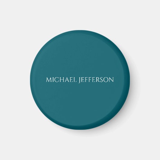 Eigen naam gewoon donker teal kleur gepersonalisee magneet (Voorkant)