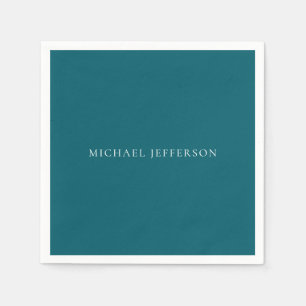 Eigen naam gewoon donker teal kleur gepersonalisee servet