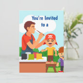 Eigen naam Gezichtsschildering/Verjaardagspartij Kaart (Staand voorkant)