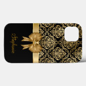 Eigen naam Gold Damask op Black Weddenschap Gift Case-Mate iPhone Case (Achterkant (horizontaal))