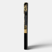 Eigen naam Gold Damask op Black Weddenschap Gift Case-Mate iPhone Case (Achterkant / Links)