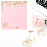 Eigen naam Gold Glitter Stars Unicorn Notitieblok<br><div class="desc">Eigen naam Gold Glitter Stars Unicorn</div>