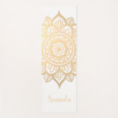 Eigen naam Gold Mandala White Yogamat (Voorkant)