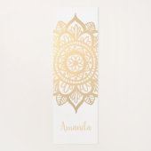 Eigen naam Gold Mandala White Yogamat (Achterkant)