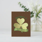 Eigen naam Gold Shamrock St Patrick's Day Briefkaart (Staand voorkant)