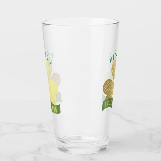 Eigen naam Gold Shamrock St Patrick's Day Glas (Links)