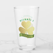 Eigen naam Gold Shamrock St Patrick's Day Glas (Voorkant)