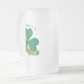 Eigen naam Gold Shamrock St Patrick's Day Matglas Bierpul (Voorkant links)