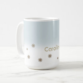 Eigen naam Gold Snowflakes kerstcadeaus Koffiemok