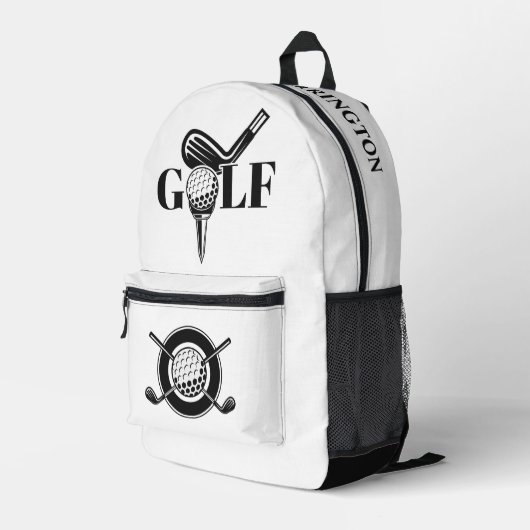 Eigen naam Golf Bedrukte Rugzak (Achterkant Hoek Rechts)