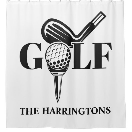 Eigen naam Golf Douchegordijn (Voorkant)