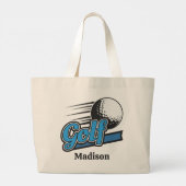 Eigen naam Golf Grote Tote Bag (Achterkant)