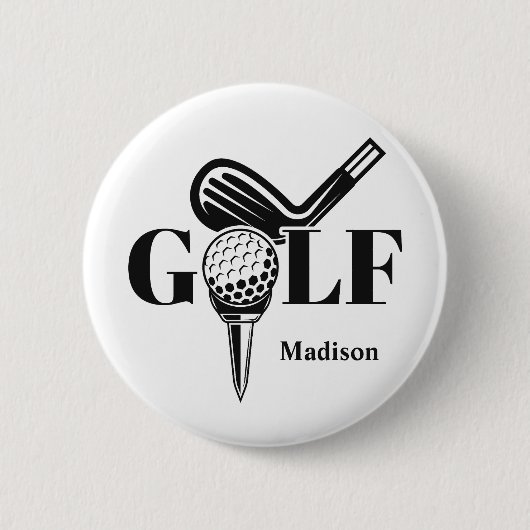 Eigen naam Golf Ronde Button 5,7 Cm (Voorkant)
