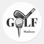 Eigen naam Golf Ronde Sticker (Voorkant)