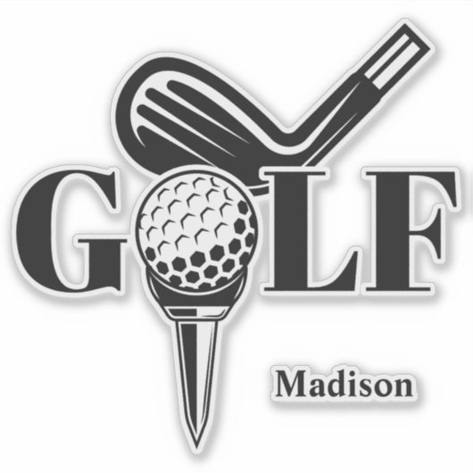 Eigen naam Golf Sticker (Voorkant)