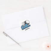 Eigen naam Golf Vierkante Sticker (Envelop)