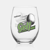 Eigen naam Golf Wijnglas Zonder Voet (Voorkant)