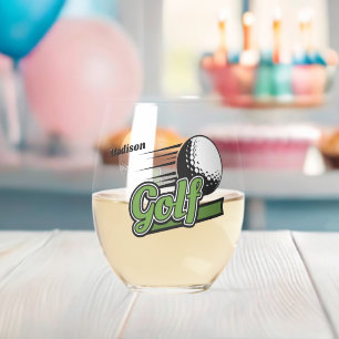 Eigen naam Golf Wijnglas Zonder Voet