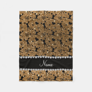Eigen naam goudglitter cheerlead fleece deken