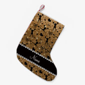 Eigen naam goudglitter cheerlead kleine kerstsok (Voorkant (Hangend))