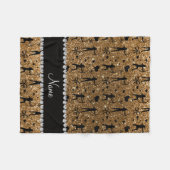 Eigen naam goudglitterarchie fleece deken (Voorkant (Horizontaal))
