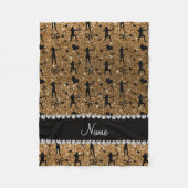 Eigen naam goudglitterarchie fleece deken (Voorkant)