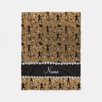 Eigen naam goudglitterarchie fleece deken