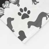 Eigen naam grijze dachshunds fleece deken (Hoek)