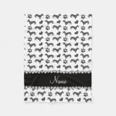 Eigen naam grijze dachshunds fleece deken (Voorkant)