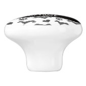 Eigen naam grijze dachshunds keramische knop (Zijkant)