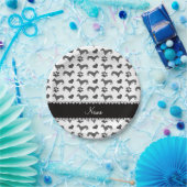 Eigen naam grijze dachshunds papieren bordje (Feest)