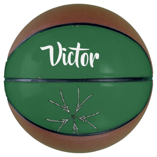 Eigen naam groen bloem basketbal (Voorkant)