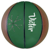 Eigen naam groen bloem basketbal (Verticaal)