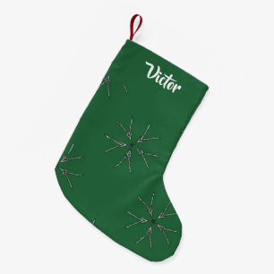 Eigen naam groen bloem kleine kerstsok