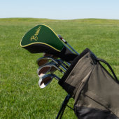 Eigen naam groen leder golfheadcover (Insitu)