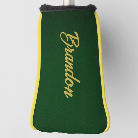 Eigen naam groen leder golfheadcover (Draai 90)